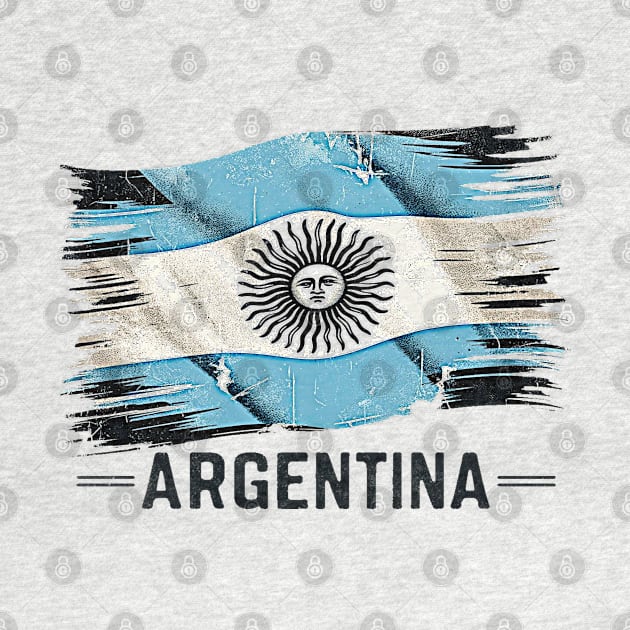 Argentina Distressed Country Flag and Hat by Sambastyles